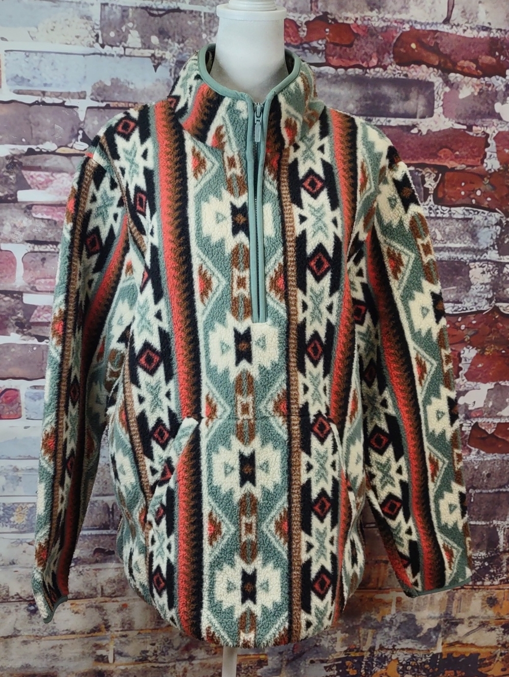 Wrangler Multicolor Southwestern Print Fleece Pullover